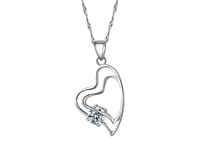 White Gold Plated | Heart Pendants